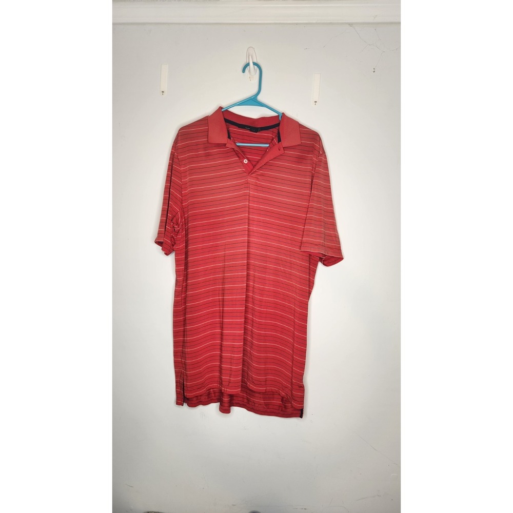 Ralph Lauren‎ RLX Polo Shirt Mens XL Red Blue Striped Short Sleeve